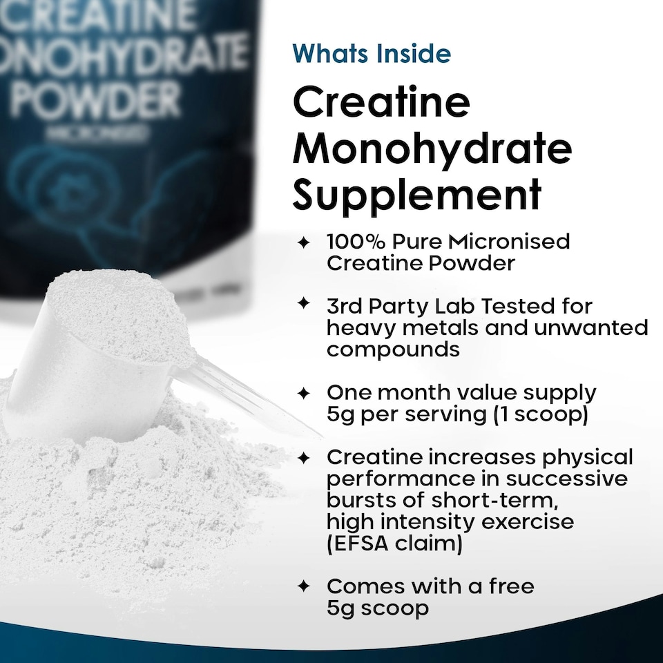 image 1 of Creatine Monohydrate Powder - Exercise Supplements - Vegan 150g Powder