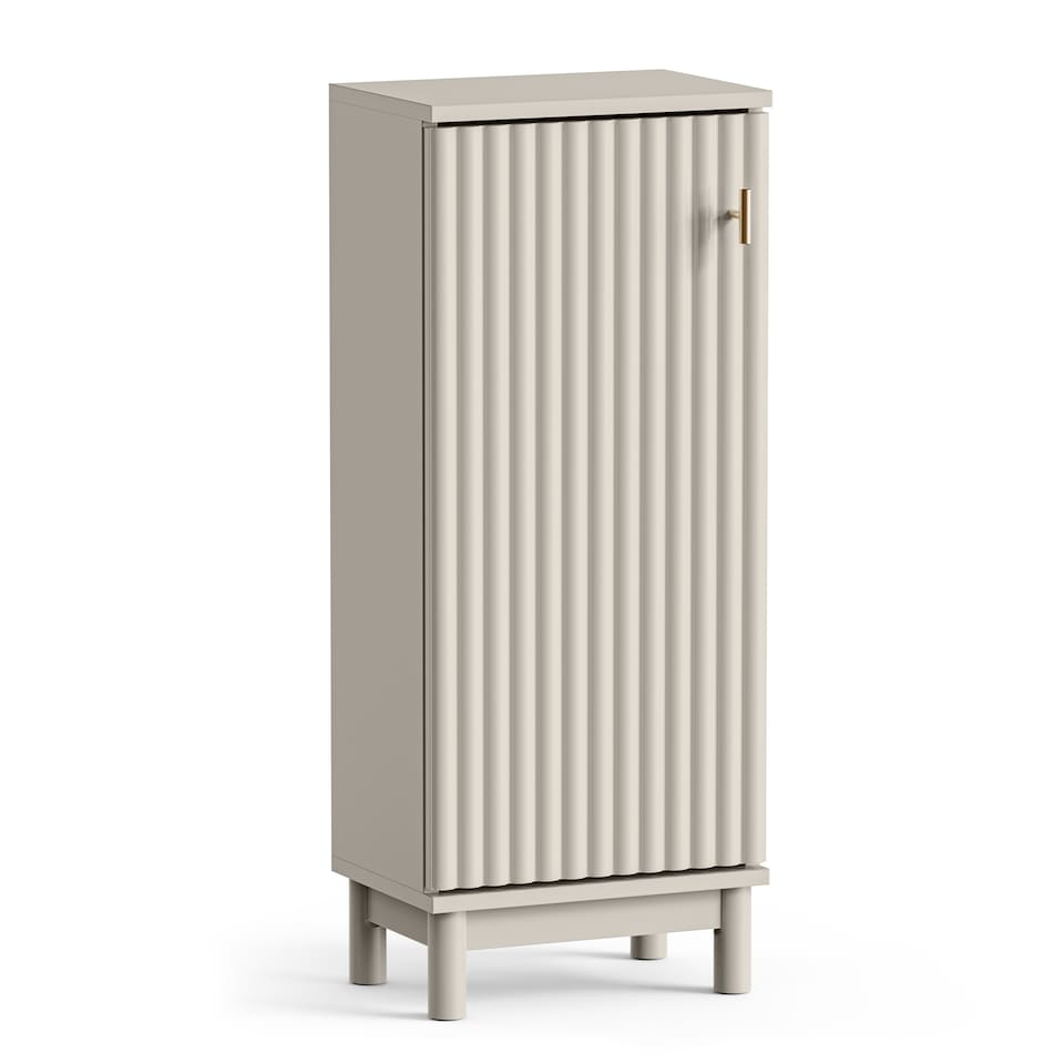 image 1 of Vonhaus Victoria Stone Bathroom Storage Cabinet with Fluted Texture Door