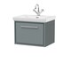 image 1 of Balterley Modern Bathroom Wall Hung Single Drawer Vanity Unit with Fireclay Basin - Vanity Basin Units, 1 Tap Hole | Grey | Monument Grey | 497 x 630 x 471mm