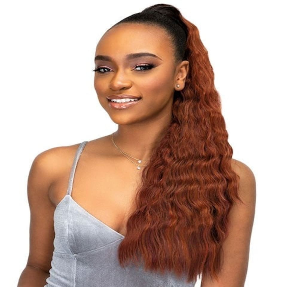 Janet Collection Noir Every Time Syn Banana DS Ponytail Multi | Amber Red | One Size