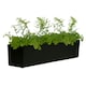 image 1 of Primrose Fibreglass Herb Garden Window Box Planter Matt Black 20 x 76cm