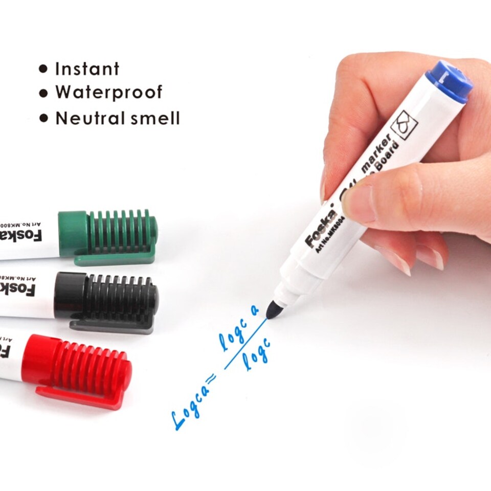 image 1 of Pack of 12 Blue Whiteboard Marker Pens - Bullet Point