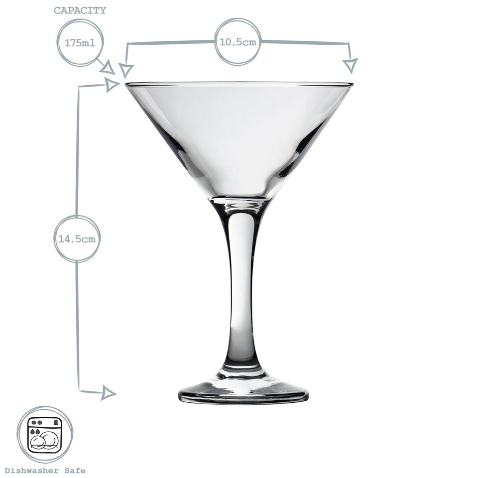 image 1 of Rink Drink  Martini Glasses - 175ml - Clear - Pack of 6