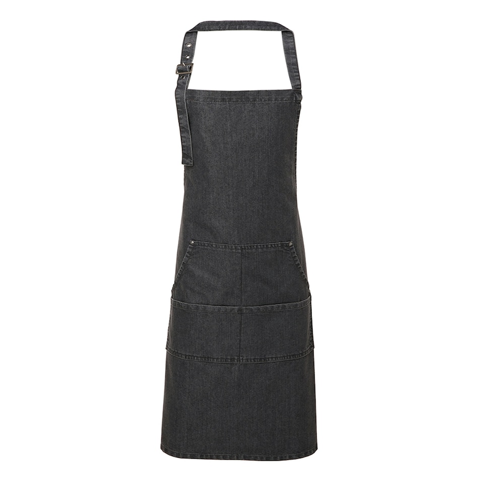 image 1 of Premier Unisex Adult Colours Pocket Full Apron - Black Denim - One Size Black