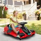 image 2 of HOMCOM 12V Electric Go Kart for Kids with Music, LED Lights, Red