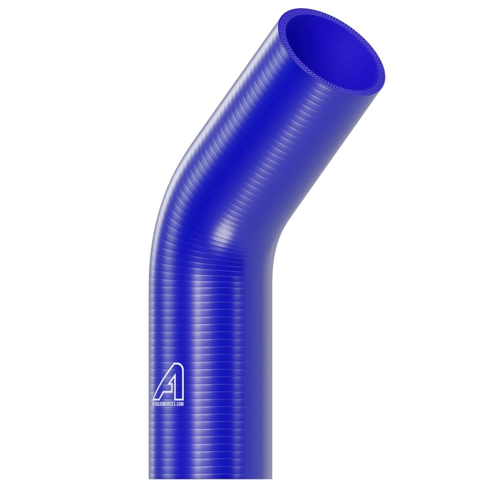 image 1 of Auto Silicone Hoses 80mm Black 45 Degree Silicone Elbow Hose Coupler Bend Pipe Connector Turbo Intercooler Radiator Coolant Air