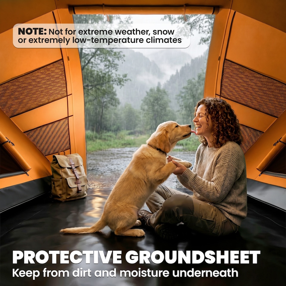 image 1 of Outsunny 4 Person Camping Tent Dome Family Travel Group Hiking Room Fishing