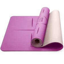 TPE Yoga Alignment Mat (6mm Thick) - Purple