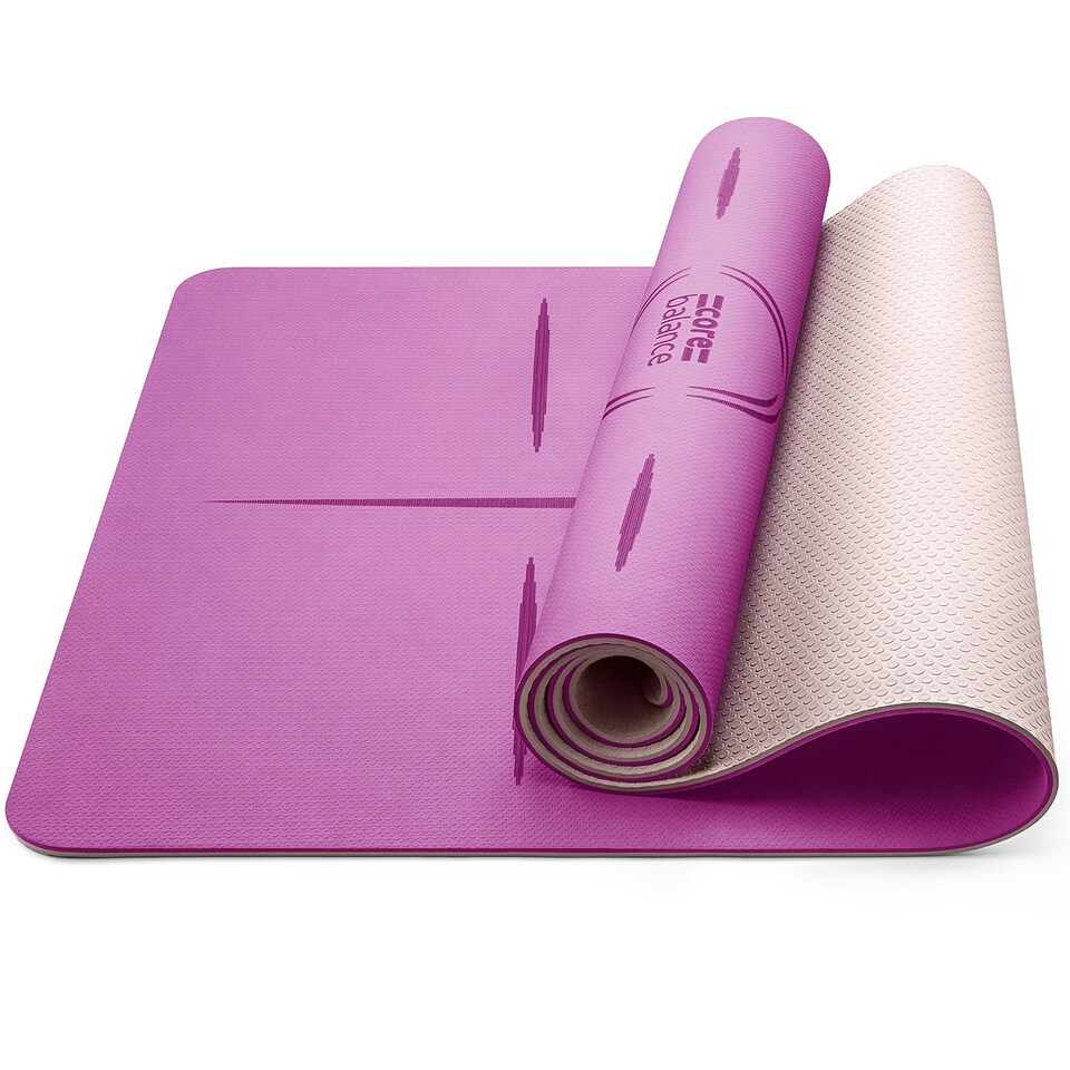 image 1 of TPE Yoga Alignment Mat (6mm Thick) - Purple