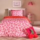 image 1 of OHS Kids Hearts Leopard Microfibre Bedding Set Duvet Cover with Pillowcase | Pink | Pink | Double
