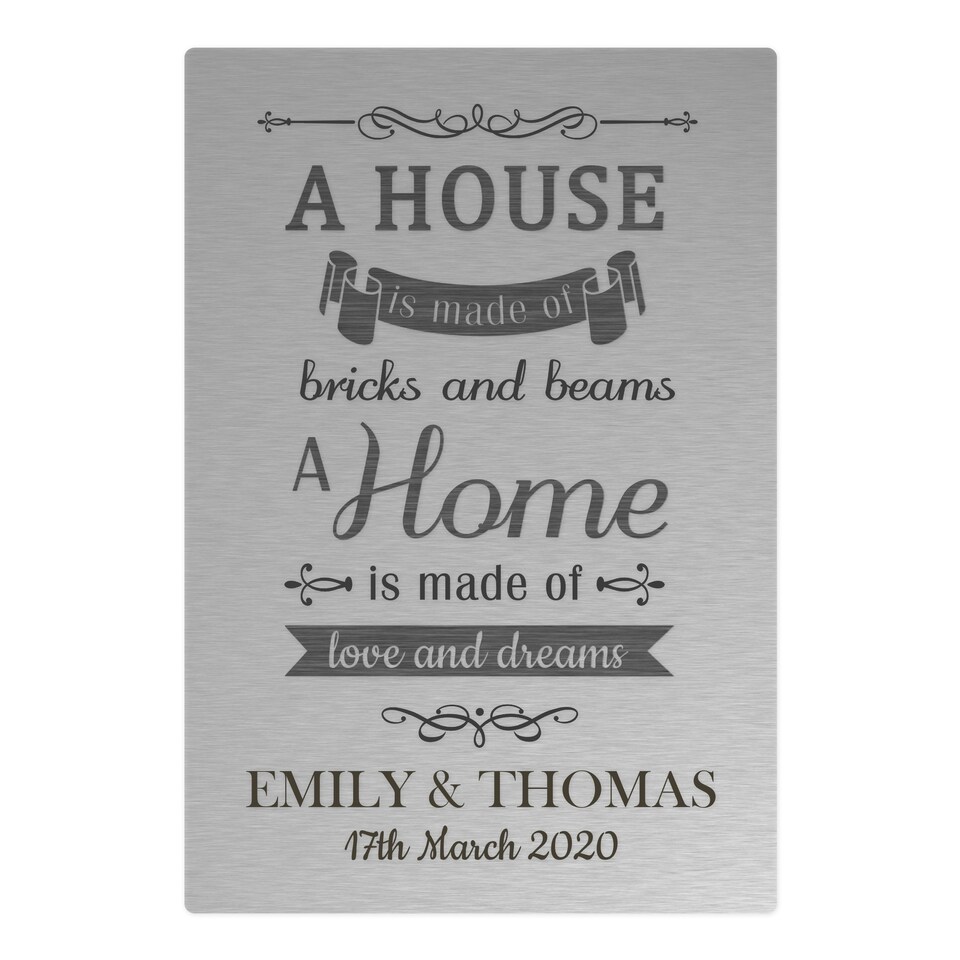 image 1 of Personalised 'A House Is Made Of...' Metal Sign