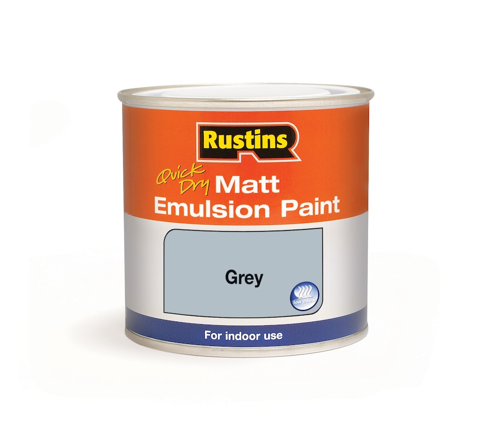 image 1 of Rustins Quick Dry Matt Emulsion Paint Grey 250ml