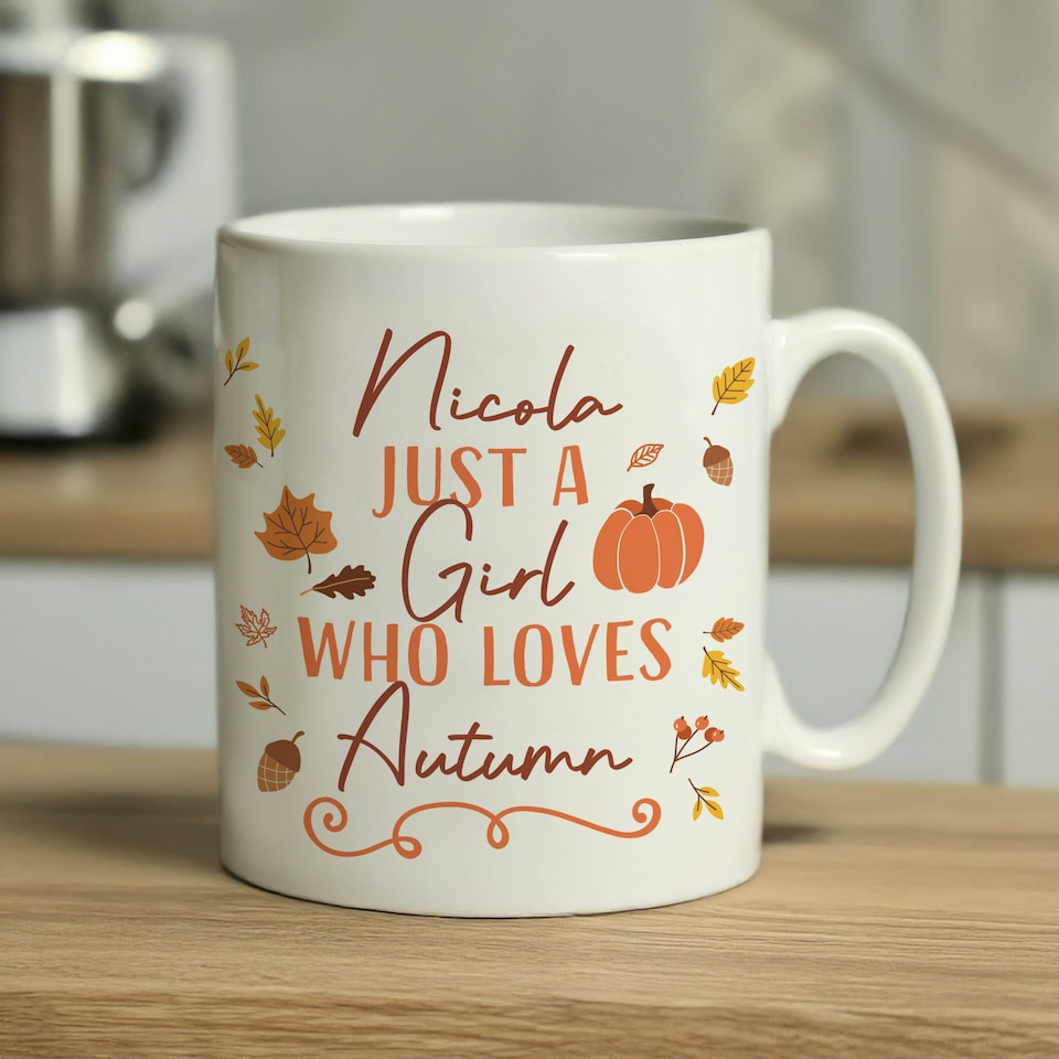 image 1 of Personalised Loves Autumn Mug White