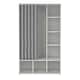 image 2 of Uppsala Open Wardrobe Unit in White with a Grey Textile Curtain