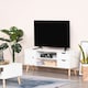 image 2 of HOMCOM TV Stand for TVs up to 50 , TV Console Cabinet with Open Storage Shelf and Drawers for Living Room, Entertainment Room and Bedroom, White
