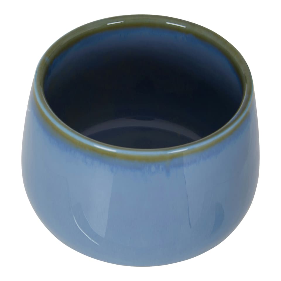 image 1 of Interiors By Premier Glossy Blue Porcelain Sugar Pot With Matching Lid, Glazed Finish Sugar Jar,Tapered Rounded Sugar Canister Blue