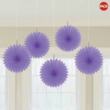 Amscan Mini Fan Paper Decorations (Pack Of 5) - New Purple - One Size