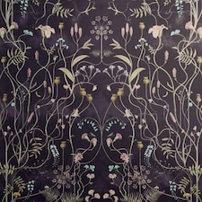 The Chateau By Angel Strawbridge The Wild Flower Garden Wallpaper - Indigo/Green/Pink - 10m x 53cm | Blue