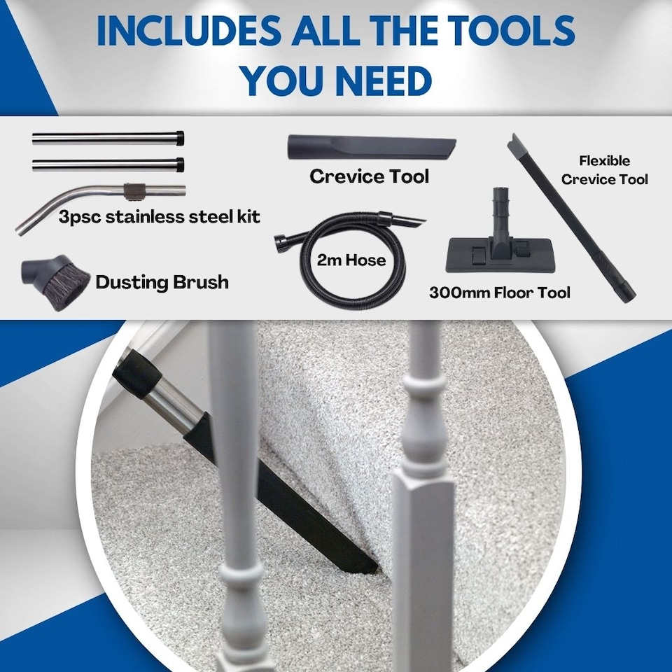 image 1 of Henry Vacuum Cleaner Numatic NRV240 620W 9L Commercial Hoover + Long Crevice Tool