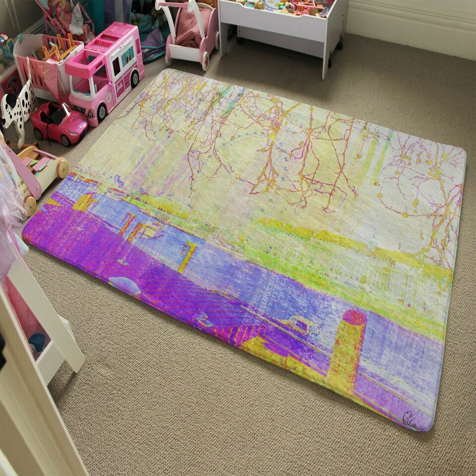 image 1 of LONDON EYE TREE DROPS (Rug) Multi | Large: 140x200cm