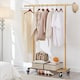 image 2 of House of Home Heavy Duty Gold Clothes Rail Adjustable Width Height with Shelf on Wheels