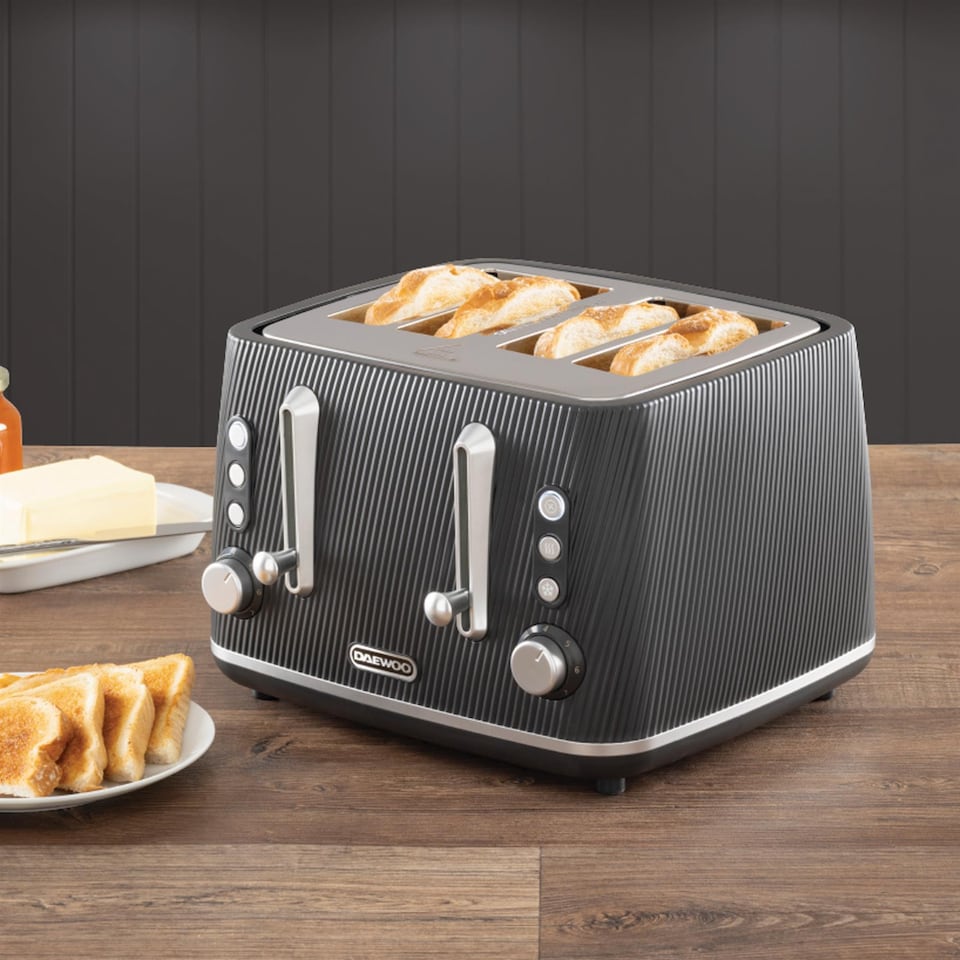 image 1 of Daewoo Cascade Matching Kettle and 4 Slice Toaster Set 1.7L 3KW