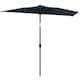 image 1 of Outsunny 2.6 m Half Parasol with Solar Lights, UPF50+ Semi Round Umbrella | Blue | Dark Grey | 265 x 135 x 239 cm
