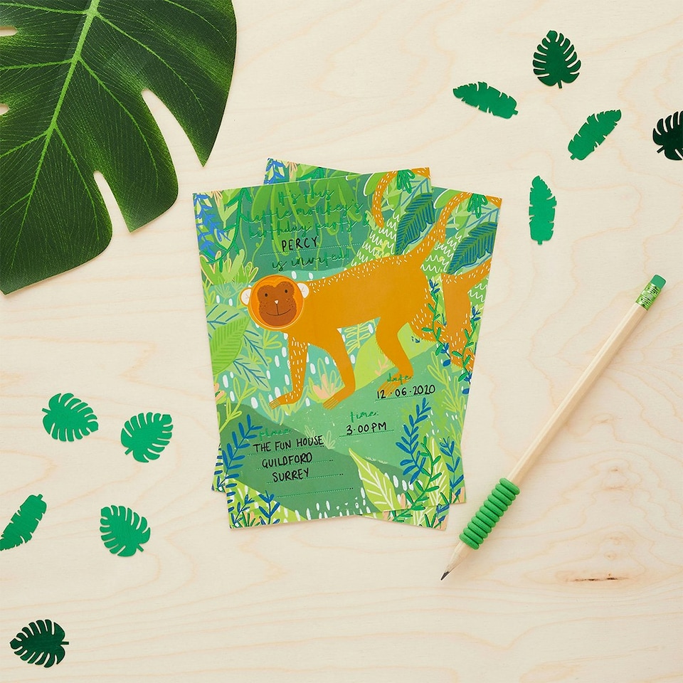 image 1 of Monkey Party Invitations - Pack of 10