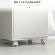 image 5 of kleankin Bathroom Storage Cabinet with Cushioned Door and Wheels, White
