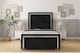 image 1 of Sloomy Boston Chrome Black Naples Bed Frame With 50" Upholstered Headboard 6' Super King