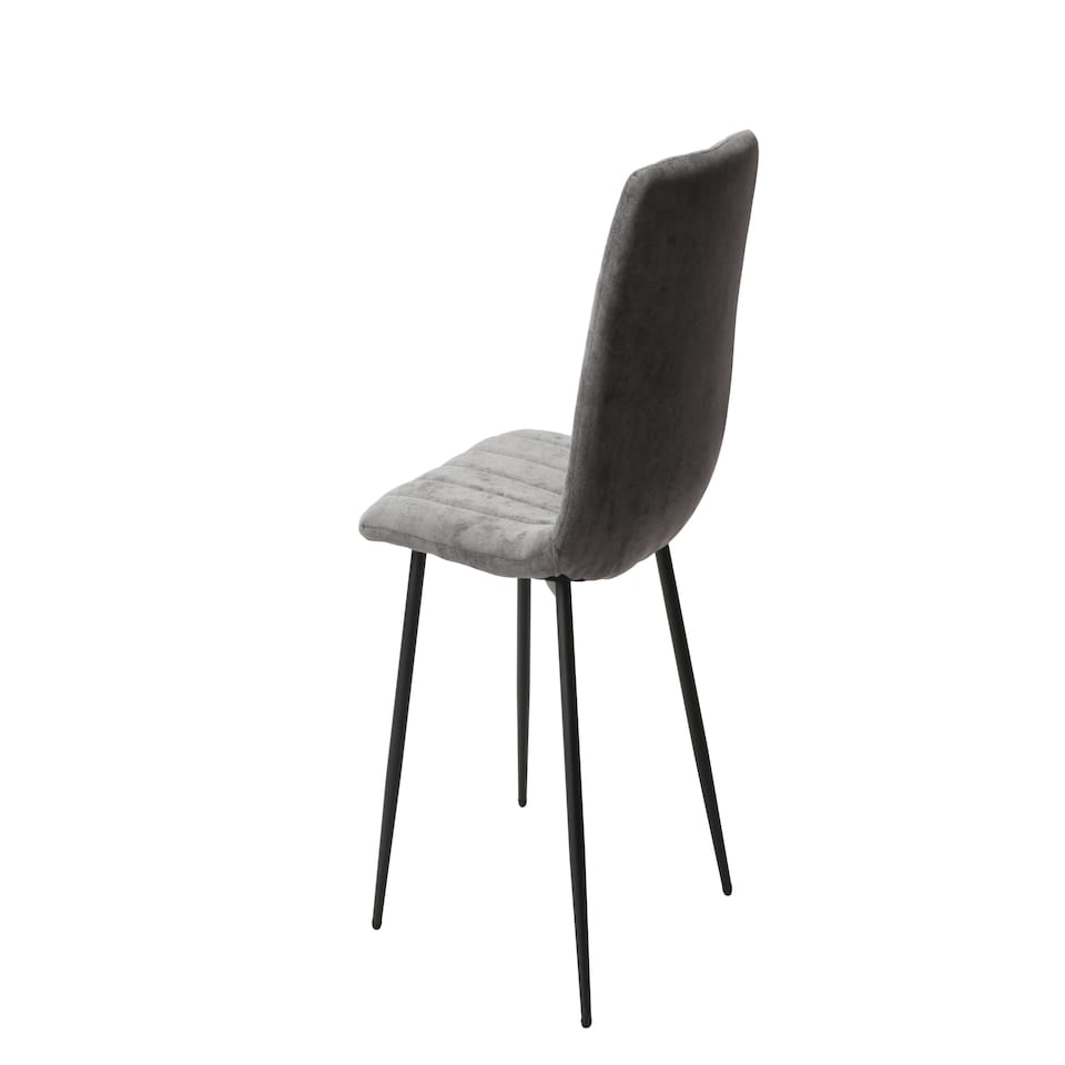 image 1 of Aspen, Straight Stitch Grey Dining Chair, Black Tapered Legs (Pair) Grey