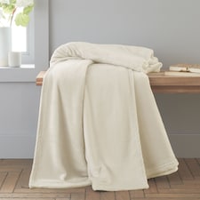 Catherine Lansfield Extra Large Raschel Velvet Touch Blanket Throw | Cream