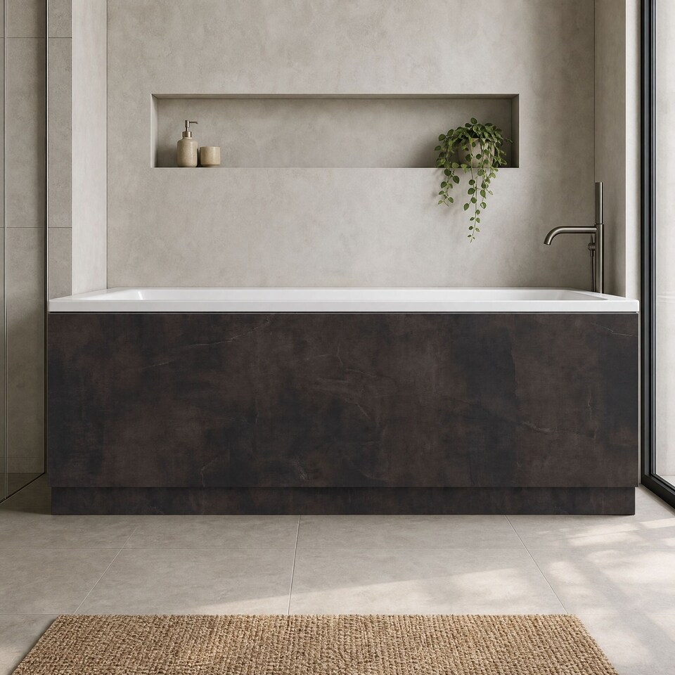 image 1 of Balterley Edge/Power Straight Front Bath Panel & Plinth | Grey | Metallic Slate | 1