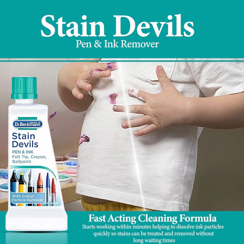 image 1 of Dr Beckmann Stain Devils Pen and Ink Remover Fabric Stain Cleaner for Ballpoint Fountain and Felt Tip Ink 50ml