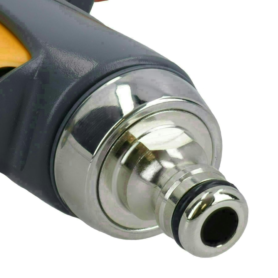 image 1 of Hozelock Multi Spray Gun Pro Water Hose Pipe 7 Function Metal & 3 Fittings