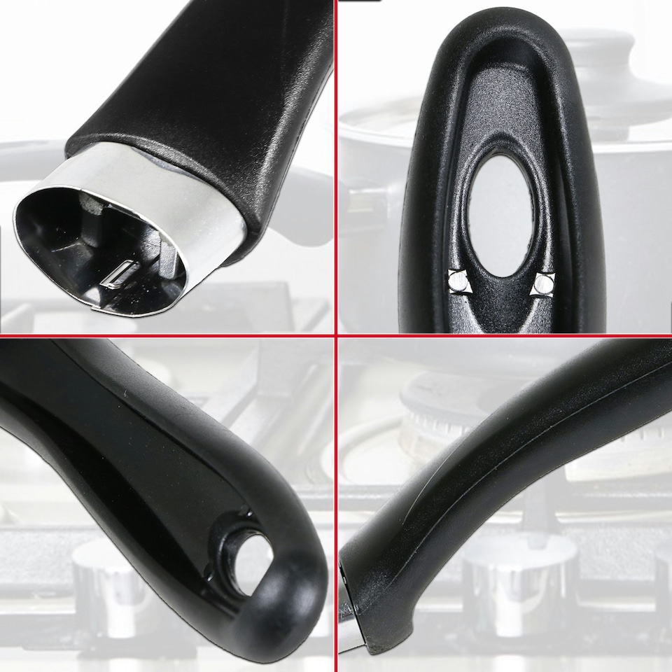 image 1 of SPARES2GO Frying Pan Handle Curved Black Bakelite Saucepan Pot Cookware Replacement (200mm) Black
