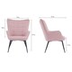 image 5 of Vera Fabric Occasional Living Room Modern Accent Chair (Pink)