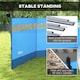 image 4 of Outsunny Camping Windbreaks with Clear Windows and Carry Bag, 440 x 140cm, Blue