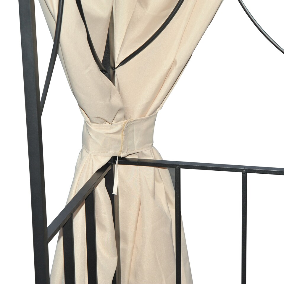 image 1 of Outsunny 3 x 3 m Garden Gazebo Double Roof Marquee Patio Wedding Party Tent Canopy Shelter with Sidewalls Beige