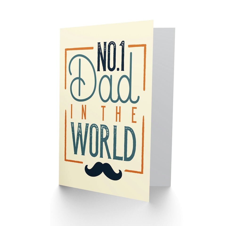 image 1 of Number 1 One Dad In The World Retro Style Father's Day Card