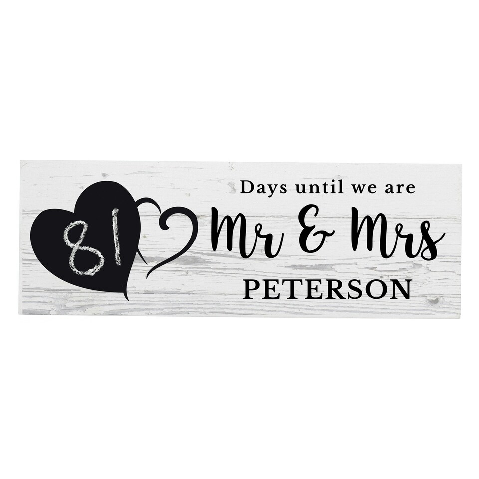 image 1 of Personalised Rustic Chalk Countdown Wooden Mantel Decoration