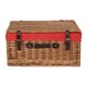 image 3 of 51cm Double Steamed Wicker Picnic Basket with Lining Red | Red | One Size