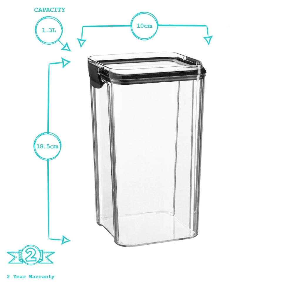image 1 of Argon Tableware Food Storage Containers - 1.3 Litre - Pack of 3 - Resuable Container Meal Prep Container Tub Tupperware Airtight Lid