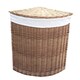 image 1 of Large Light Steamed Corner Laundry Baskets with White Lining | White | White