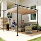 image 9 of Outsunny 3x3m Outdoor Pergola Metal Gazebo Porch Awning Retractable Canopy