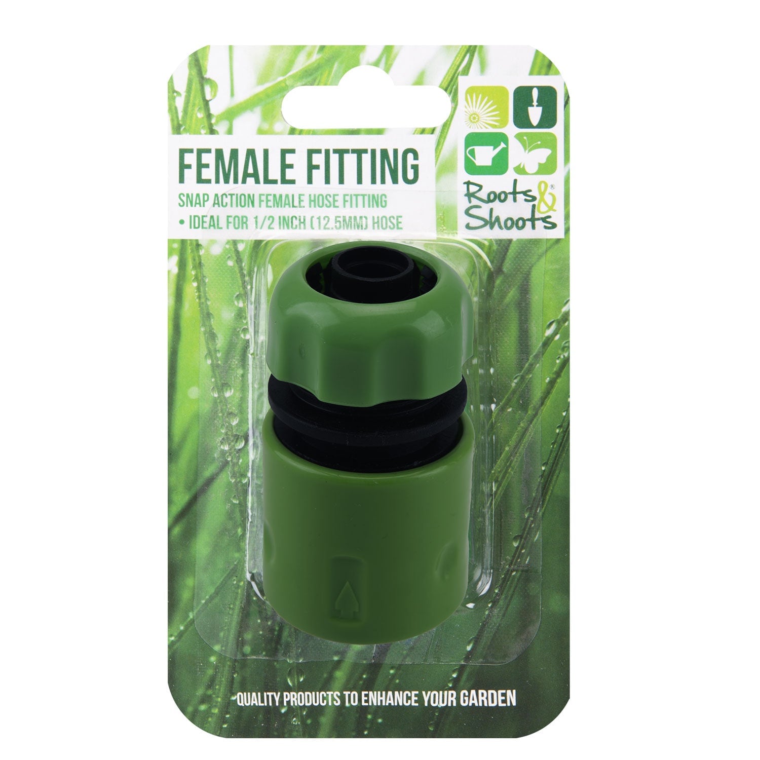 VFM e-Store Female Hose Fitting Half Inch Snap Action Gardening Tools Accessories in Green