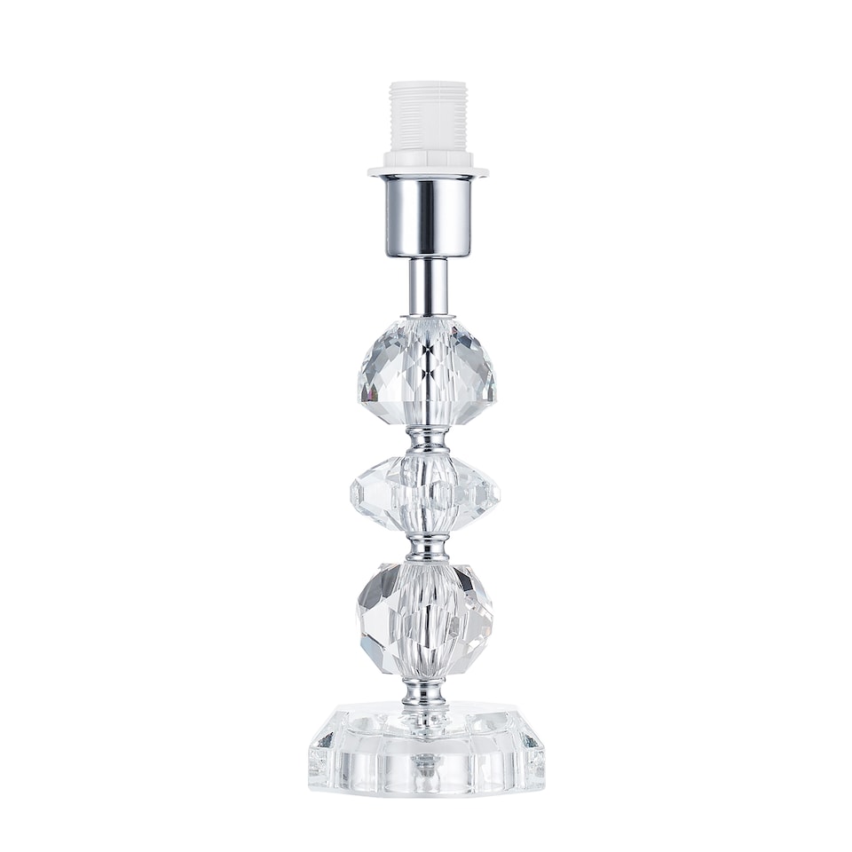 image 1 of Contemporary and Chic Clear K9 Crystal Glass Table Lamp Base with Faceted Moulds | Clear