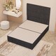 image 4 of Divan Bed Base with 4 Drawers & Plain Floor Standing Headboard Plush Velvet | Grey | Charcoal