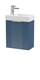 image 1 of Balterley Retro Wall Hung 1 Door Cloakroom Vanity Basin Unit | Blue | Satin Blue | 1