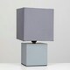 image 2 of ValueLights Cubbie 2 x Grey Cube Design Touch Dimmer Bedside Table Lamps with Grey Shades and 5w Dimmable LED Candle Bulb